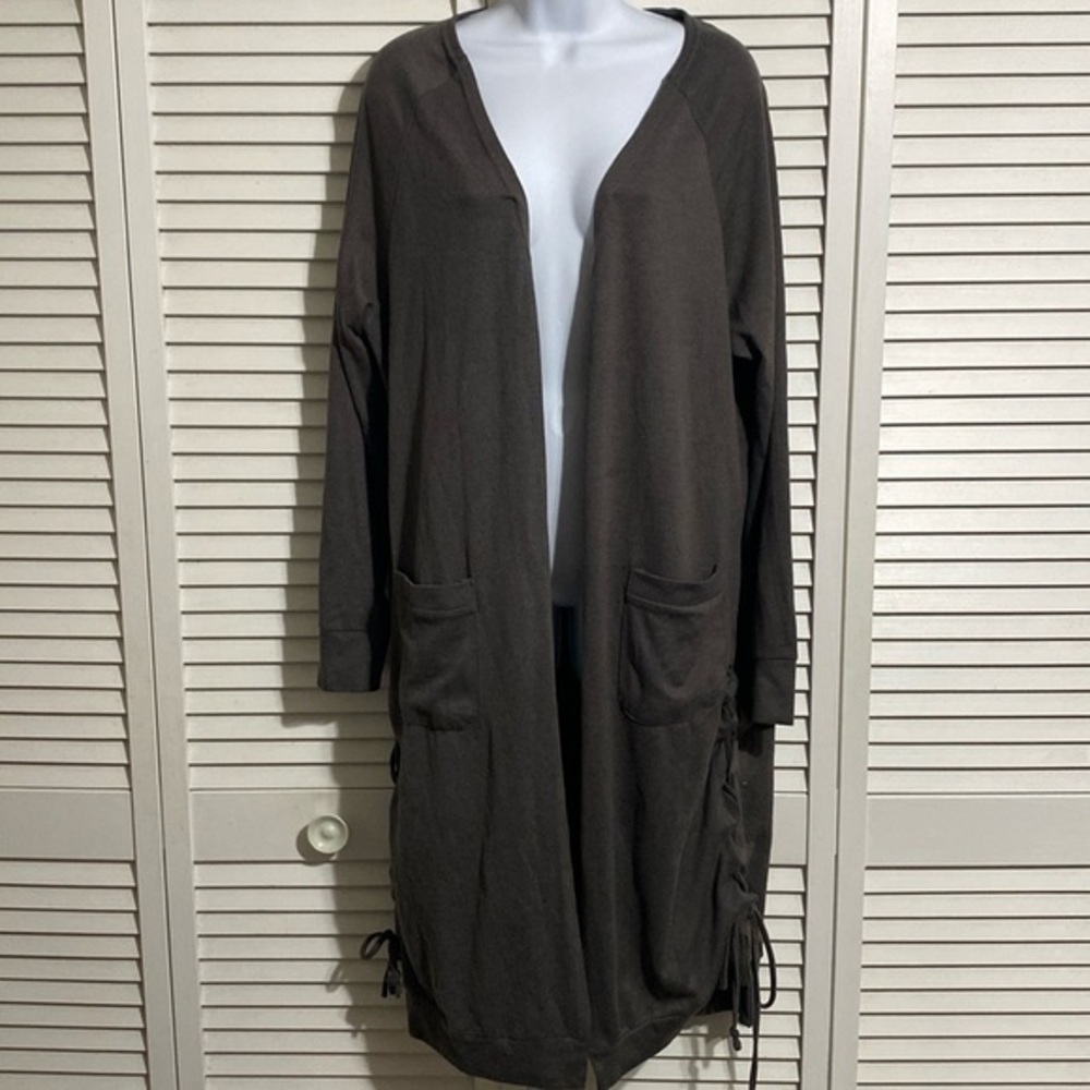 Easel Women's Charcoal Longline Cardigan